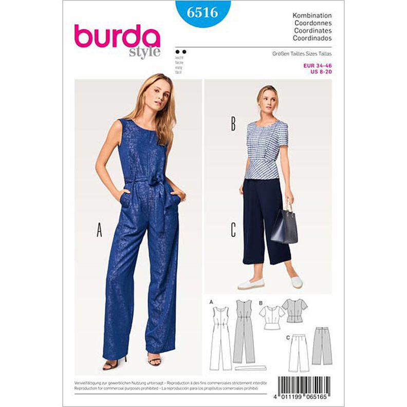 tuta / maglietta / pantalone, Burda 6516,  image number 1