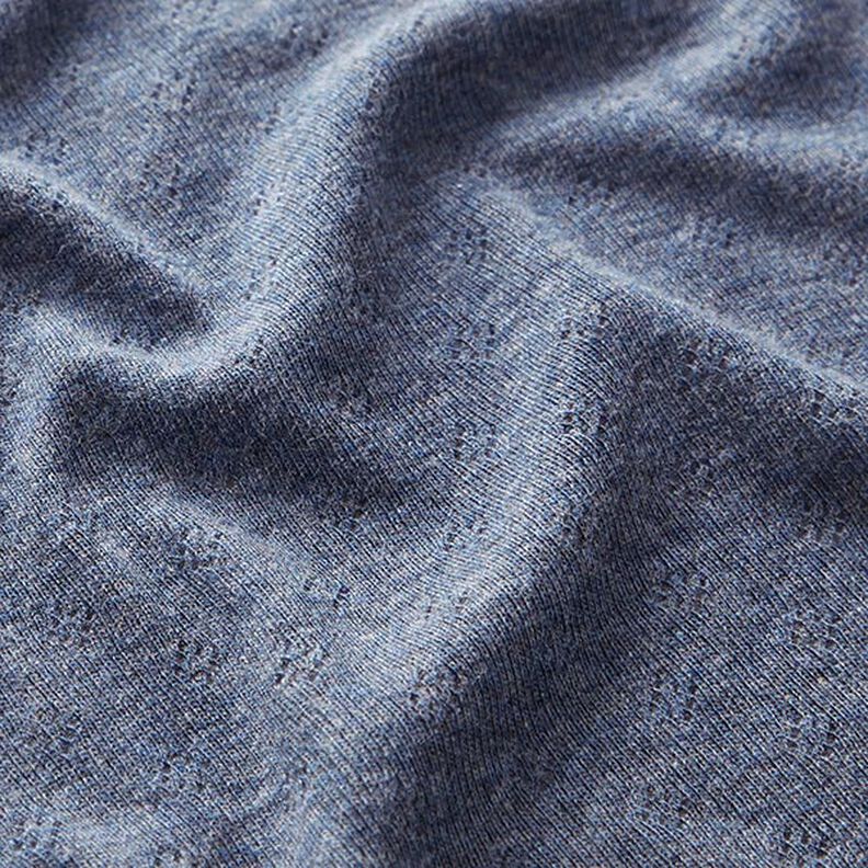 jersey maglia fine con motivi traforati Melange – colore blu jeans,  image number 2