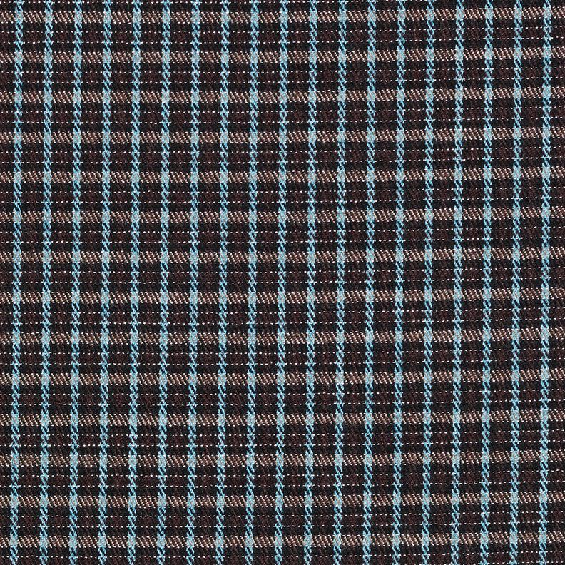 misto viscosa Quadri glitterati – turchese/marrone nerastro,  image number 1