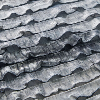 Jersey arricciato batik a righe orizzontali – grigio chiaro, 