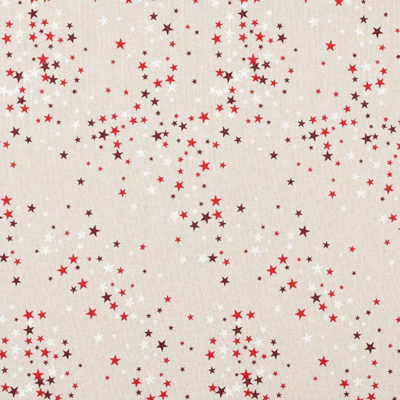 tessuto arredo mezzo panama Stelle festose – beige/rosso scuro, image number 1