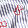 popeline stretch Righe e cuori – bianco/indaco,  thumbnail number 2
