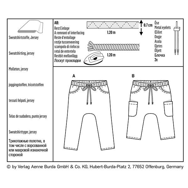 pantalone con elastico in vita per bambini , Burda 9342 | 92 - 122,  image number 9