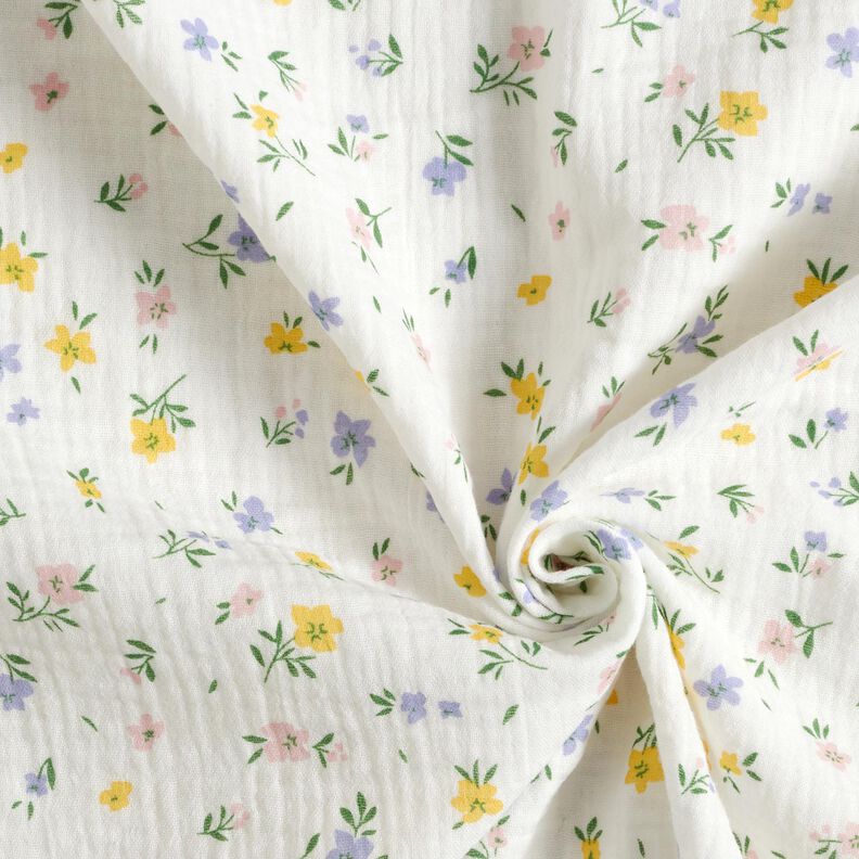 mussolina / tessuto doppio increspato Piccoli fiorellini | Poppy Fabrics – avorio,  image number 3