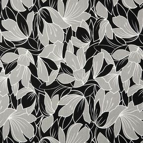 Grandi fiori in crêpe elasticizzato – nero/grigio chiaro, 