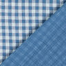 mussolina / tessuto doppio increspato Vichy a quadri tinto in filo – colore blu jeans/bianco,  thumbnail number 1