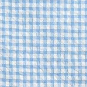 Seersucker a quadretti Vichy grandi – bianco/azzurro, 