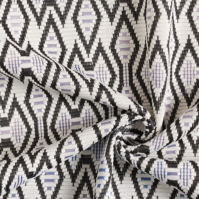 Tessuto jacquard in maglia a rombi – grigio nebbia/nero,  image number 3