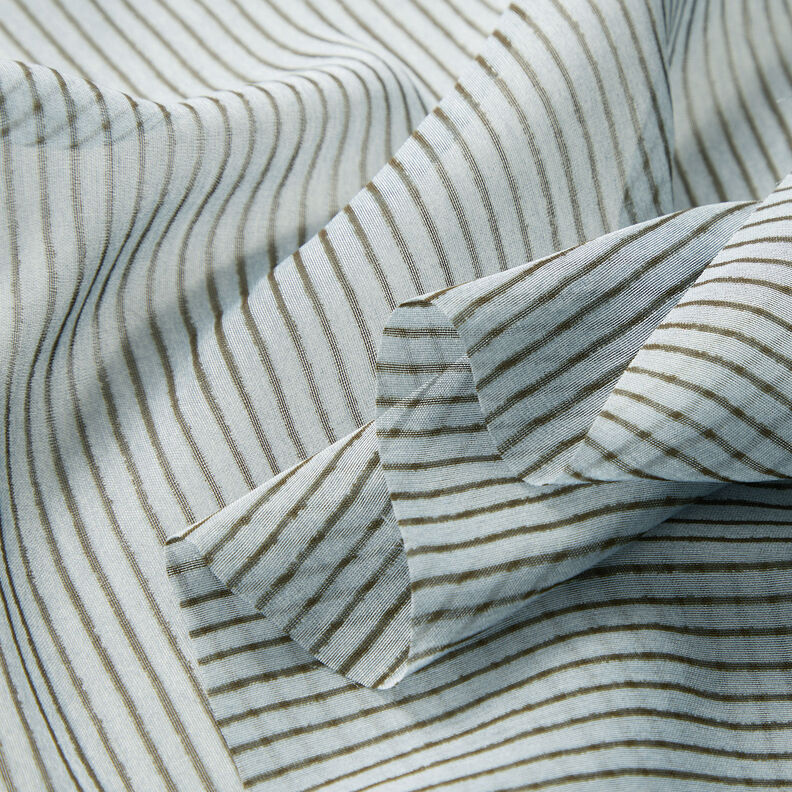 Chiffon di seta a righe strette – azzurro/grigio scuro,  image number 3
