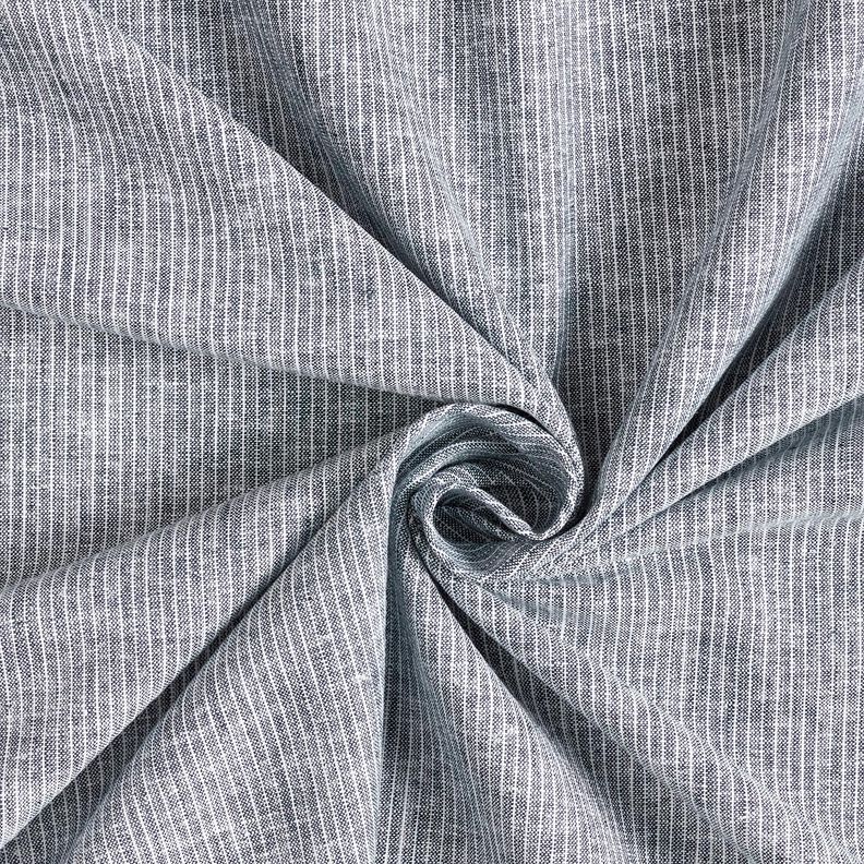 misto cotone-lino Righe sottili – blu notte/bianco,  image number 3