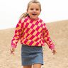 Soffice felpa a quadri ondulati | Poppy Fabrics – rosa fucsia acceso/arancio pesca,  thumbnail number 5