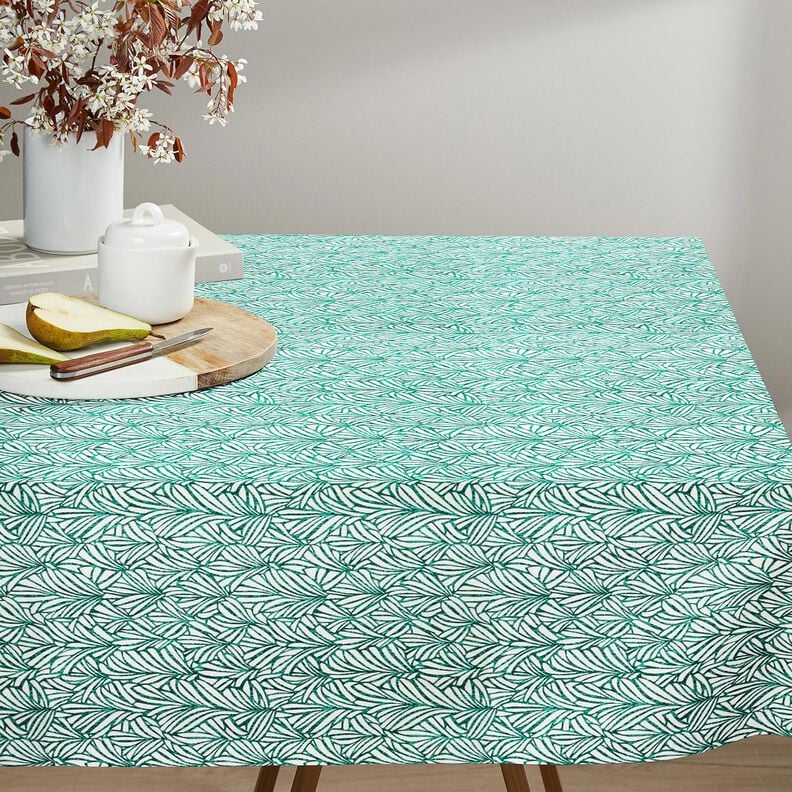 cotone rivestito Fronde di palma astratte &ndash; menta piperita/avorio,  image number 6