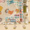 tessuto arredo tessuto spinato in cotone Fiori e scritta – beige,  thumbnail number 5