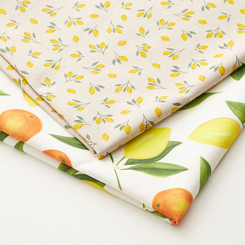tessuto arredo mezzo panama, mini limoni – giallo/naturale,  image number 5