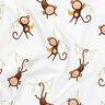 GOTS jersey di cotone scimmie nella giungla stampa digitale | Poppy Fabrics – bianco/marrone scuro,  thumbnail number 2