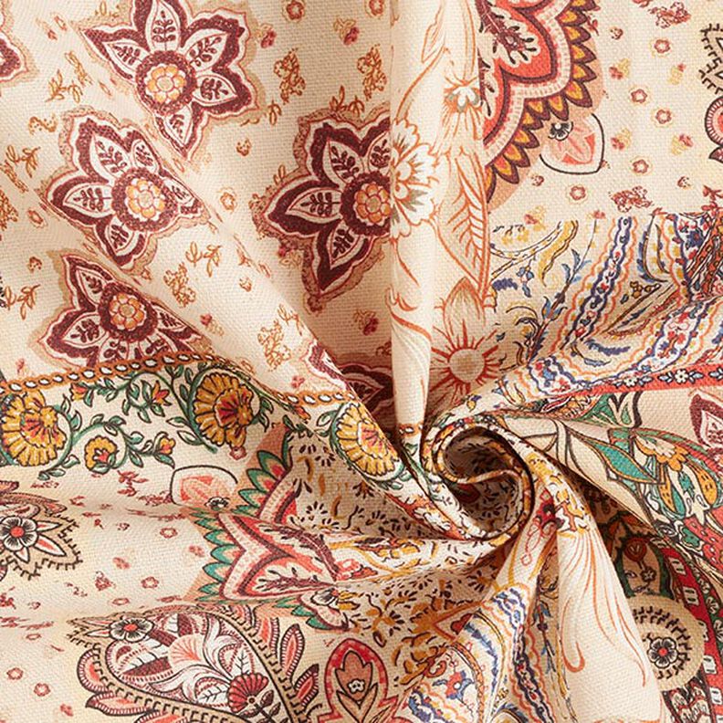 tessuto arredo mezzo panama Retro Paisley – beige,  image number 3