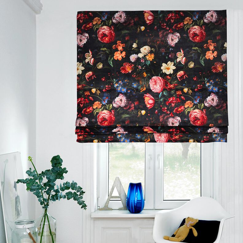 velluto arredo Fiori romantici – antracite/rosé,  image number 6