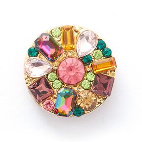 occhiello bottone in metallo con strass [ Ø20 mm ] – mix di colori, 