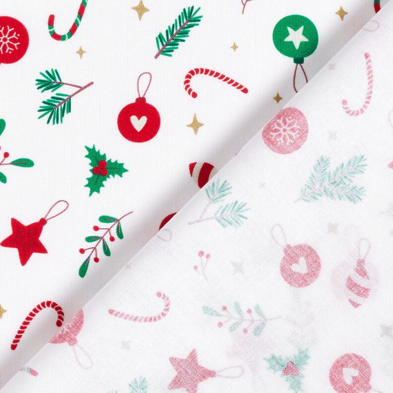 tessuto in cotone cretonne Decorazioni natalizie – bianco/verde, image number 4