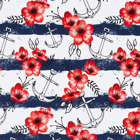 jersey di cotone Fiori e ancora rigata | Glitzerpüppi – bianco/peperoncino, 