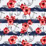 jersey di cotone Fiori e ancora rigata | Glitzerpüppi – bianco/peperoncino,  thumbnail number 1