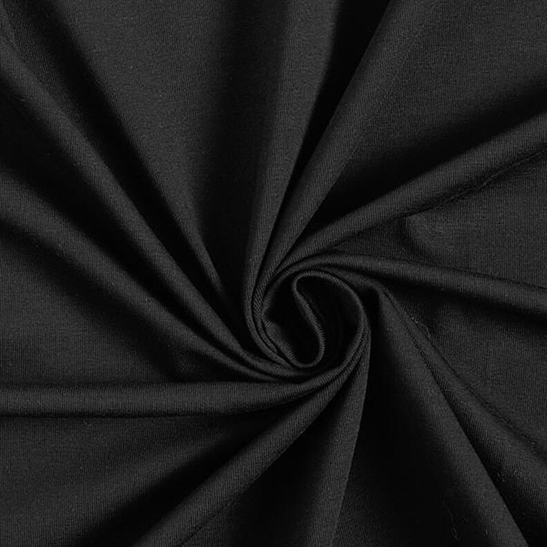 jersey di cotone medio tinta unita – nero,  image number 1