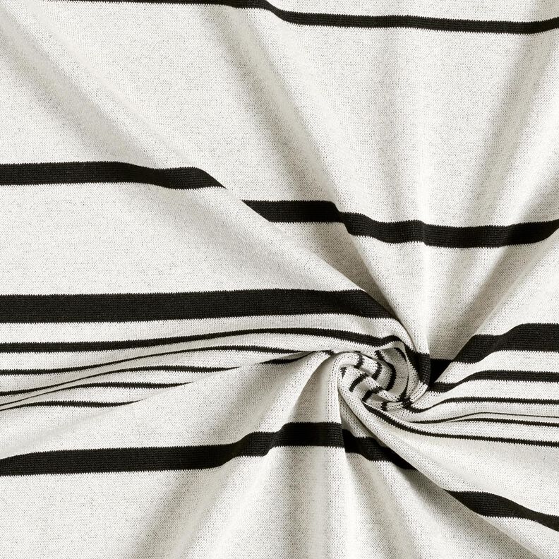 Tessuto jacquard a righe irregolari – bianco lana/nero,  image number 4