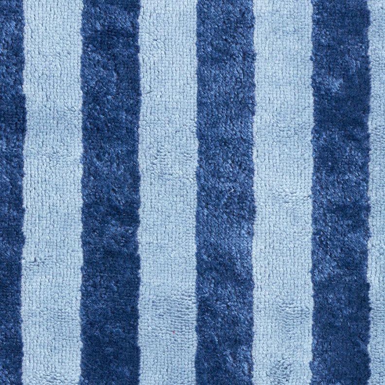 tessuto in spugna bambù Rigato – azzurro/blu marino, image number 1