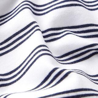 jersey di cotone Righe irregolari – bianco/blu marino, 