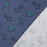 flanella di cotone dinosauri impertinenti | Poppy Fabrics – colore blu jeans/verde smeraldo,  thumbnail number 4