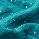 mussola di cotone, macchie dorate sparse – petrolio/oro,  thumbnail number 2