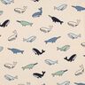 jersey di cotone Grazione balene | Poppy Fabrics – anacardo/blu marino,  thumbnail number 1