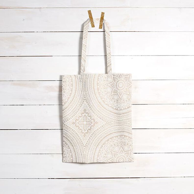 tessuto arredo tessuti canvas mandala – naturale/bianco,  image number 6