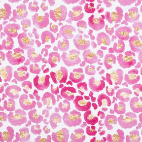 jersey di cotone Leopardo con macchie dorate | Glitzerpüppi – bianco/porpora, 