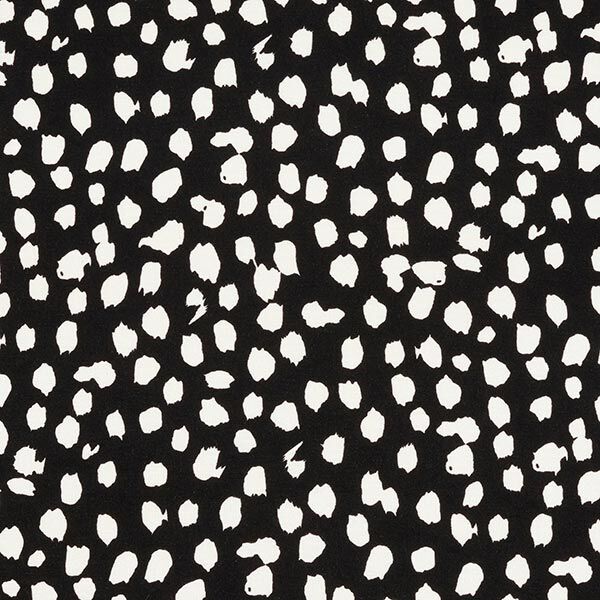 jersey di viscosa, motivo a pois effetto leopardato – nero/bianco,  image number 1