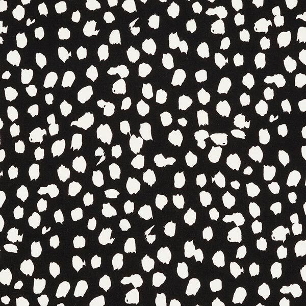 jersey di viscosa, motivo a pois effetto leopardato – nero/bianco, image number 1