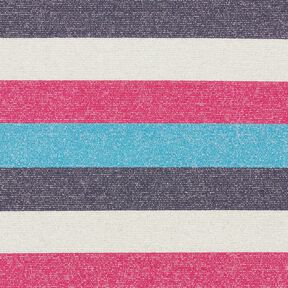 Jersey glitterato a righe – rosa fucsia acceso/blu marino, 