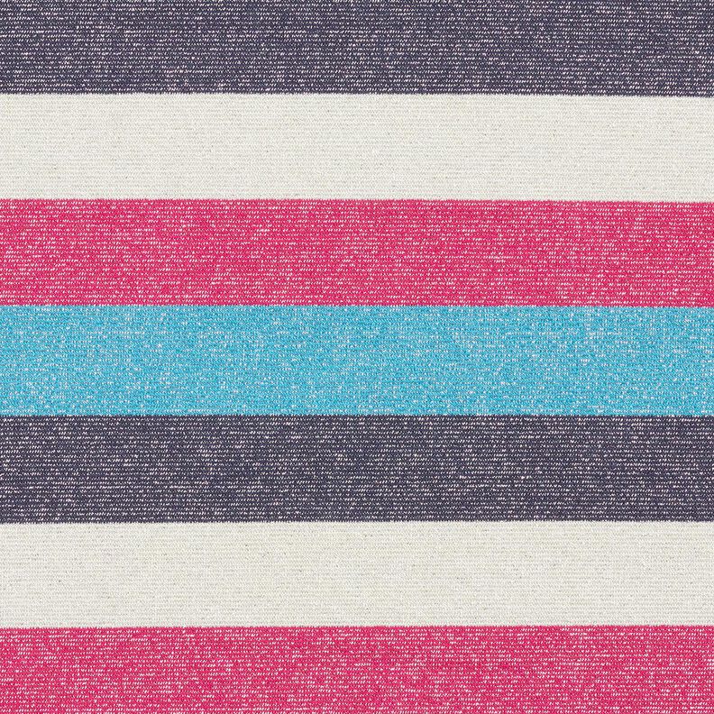 Jersey glitterato a righe – rosa fucsia acceso/blu marino,  image number 1