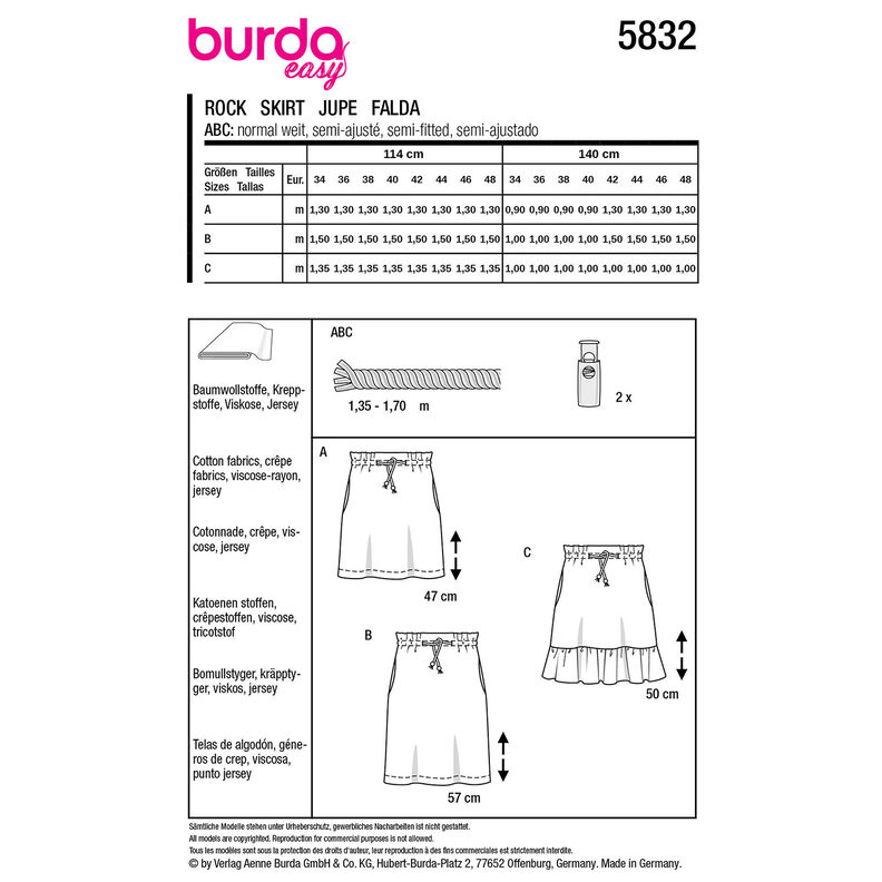 Gonna | Burda 5832 | 34-48,  image number 12