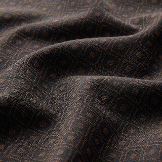 Tessuto elasticizzato con rombi jacquard – nero/marrone, 