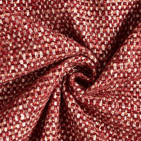 tessuto da tappezzeria Aspetto bouclé colorato – rosso Bordeaux/crema, 