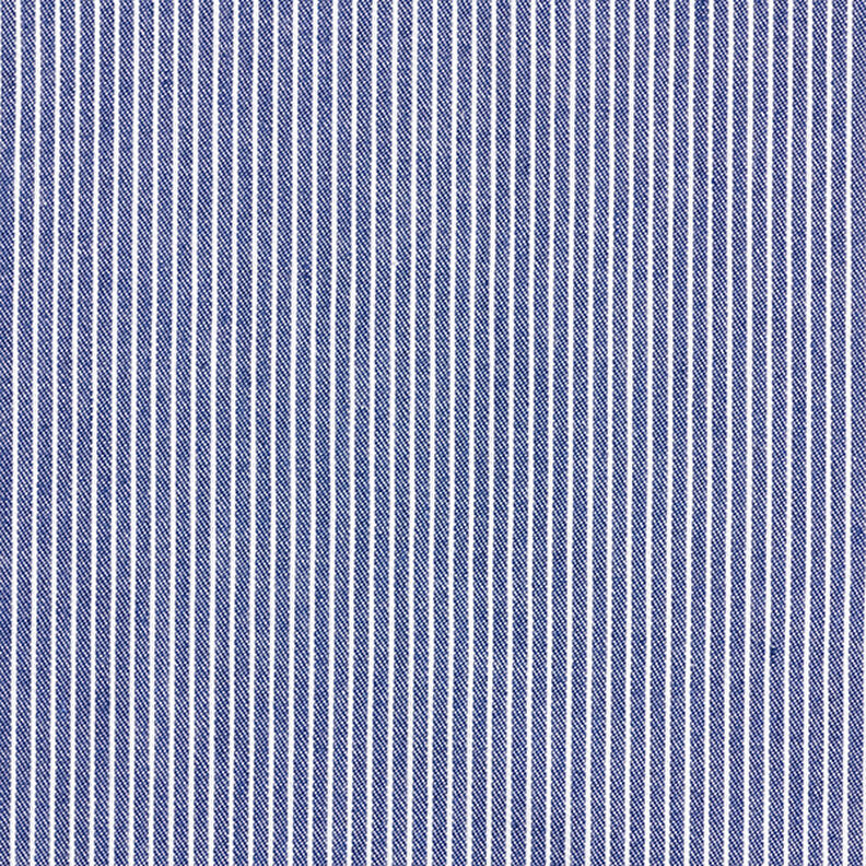 tessuto per camicette Misto cotone righe – blu marino/bianco,  image number 1