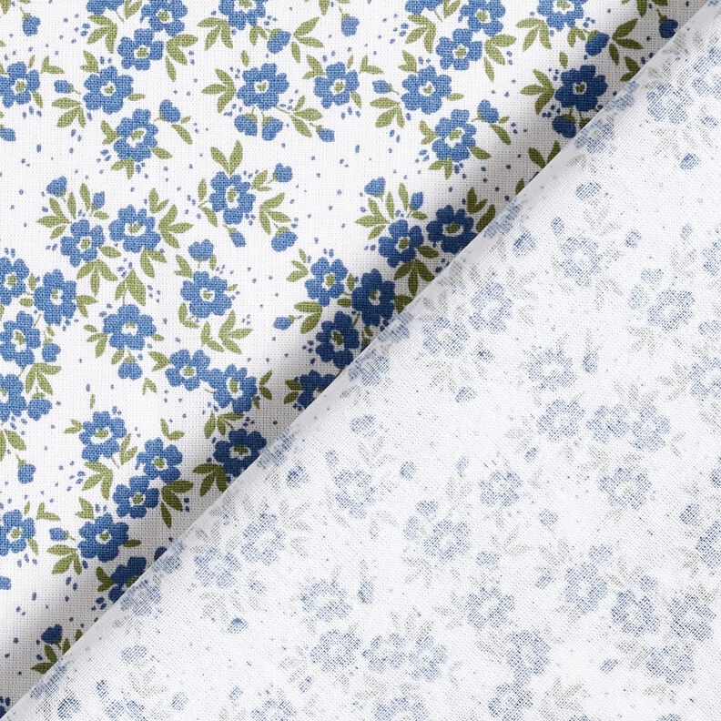 popeline di cotone Mare di boccioli – colore blu jeans/bianco, image number 4
