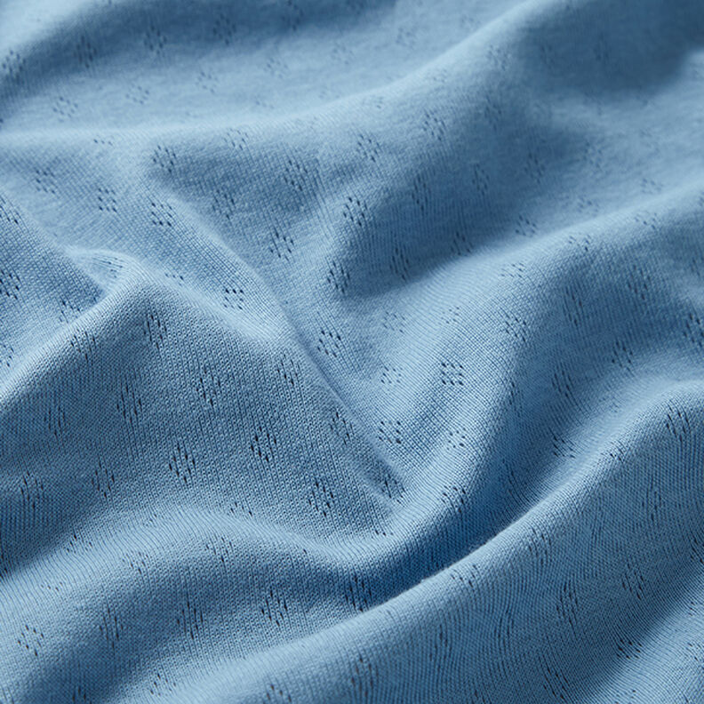 jersey maglia fine con motivi traforati – blu,  image number 2
