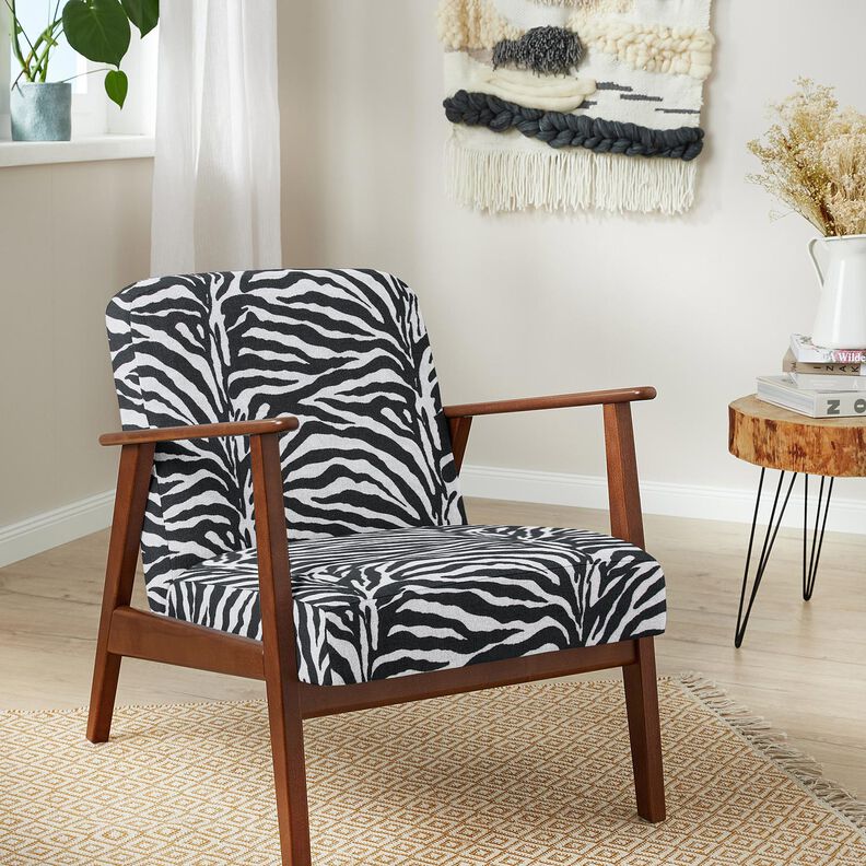 tessuto da tappezzeria Jacquard zebra – bianco/nero, image number 7