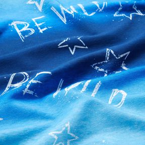 French terry Be Wild | Glitzerpüppi – blu reale/bianco, 