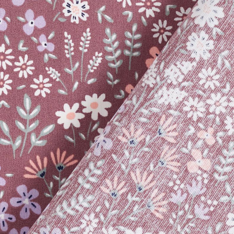 cotone rivestito Prato fiorito variopinto – rosa antico scuro/bianco,  image number 5