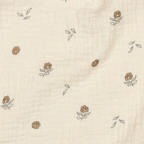 GOTS mussolina / tessuto doppio increspato Fiorellini romantici  | Poppy Fabrics – beige, 