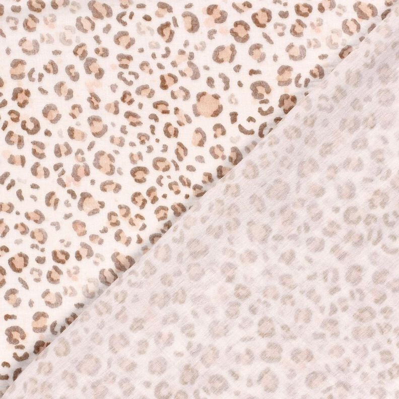 mussolina / tessuto doppio increspato Acquerello Leopardato stampa digitale – avorio,  image number 4