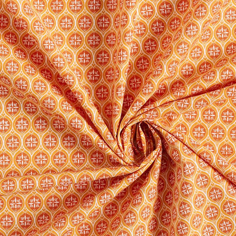 Cretonne di cotone Motivo ornamentale a mattonelle – arancione,  image number 3